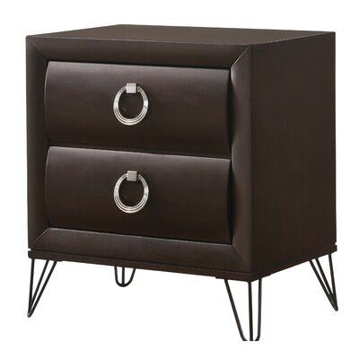 Lepore 2 - Drawer Nightstand in Dark Mahogany by Orren Ellis
