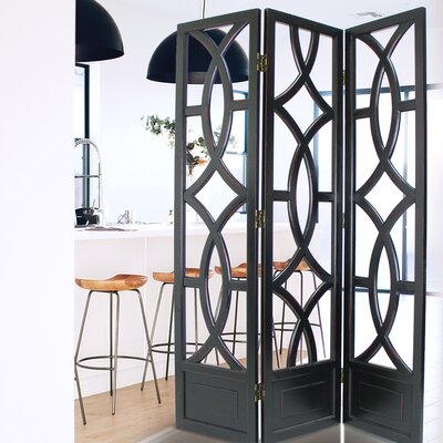 Kristen 54" W x 76" H 3 - Panel Solid Wood Folding Room Divider by Rosdorf Park