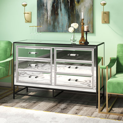 Cassie 6 Drawer Mirrored Accent Chest by Everly Quinn
