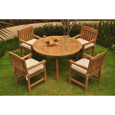 Mya Round 4 - Person Teak Dining Set