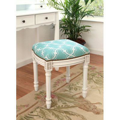 Polizzi Solid Wood Vanity Stool by Charlton Home