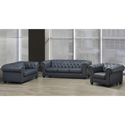 Orner 3 Piece Genuine Leather Living Room Set by Astoria Grand