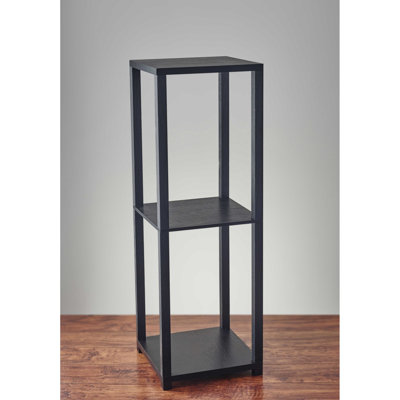 Anyka Black Square End Table With Two Shelves by Latitude Run