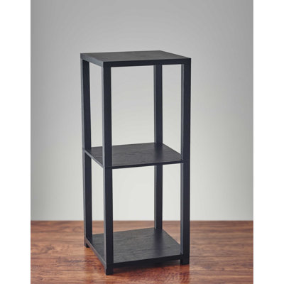 Anyka Black Square End Table With Two Shelves by Latitude Run