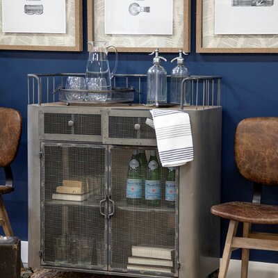 Sherry Iron 2 - Drawer Door Bar Cart by Williston Forge