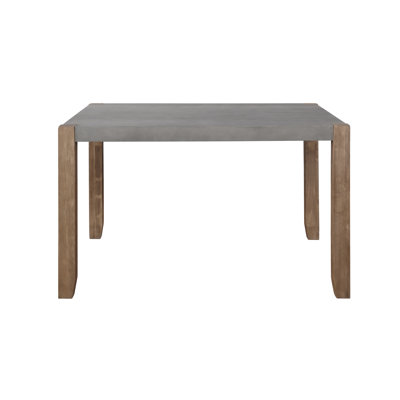 Aston Newport Loft Dining Table, 30 in. High Faux Concrete Gray Top with Light Amber Wood, Rustic Industrial Style, 48 in. L x 38 in. D, Mix and Match by Loon Peak