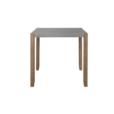 Aston Newport Loft Dining Table, 30 in. High Faux Concrete Gray Top with Light Amber Wood, Rustic Industrial Style, 48 in. L x 38 in. D, Mix and Match by Loon Peak