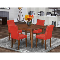 Sigismondo 5 Piece Extendable Solid Wood Dining Set by Winston Porter