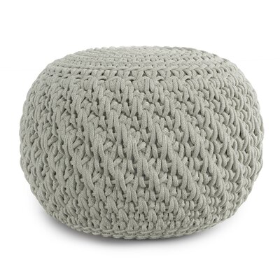 Nisi 19"W Grey Round Knitted Indoor/Outdoor Pouf by Simpli Home