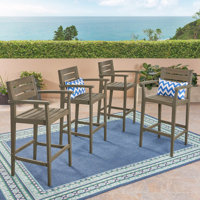 Farjand Rustic 30" Teak Patio Bar Stool