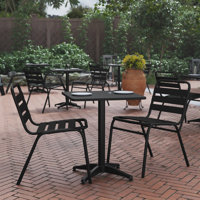 Siward Square Aluminum Smooth Top Indoor-Outdoor Table with Base by Ebern Designs