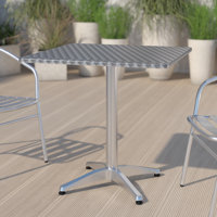 Siward Square Aluminum Smooth Top Indoor-Outdoor Table with Base by Ebern Designs