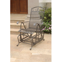 Nocona Iron Single Patio Glider Chair by Fleur De Lis Living