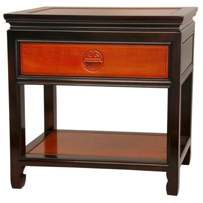 Humphries 1 - Drawer Solid Wood Nightstand by World Menagerie