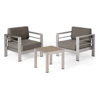 Mebane Outdoor 3 Piece Seating Group with Cushions