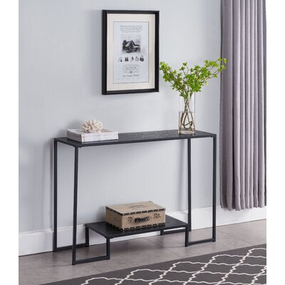 Hodgkins Modern Metal/Wood Console Sofa Table with Storage Shelf - Perfect for Entryways and Living Rooms by Ebern Designs