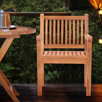 Catriona Teak Patio Dining Armchair by Red Barrel Studio