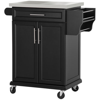 Taunton Rolling Kitchen Island with Stainless Steel Top