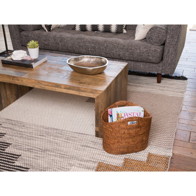 Everard Oval Rattan Magazine Rack by Beachcrest Home