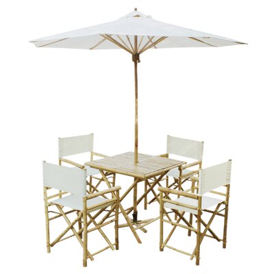 Sheila Patio 6 Piece Dining Set with Umbrella by Longshore Tides