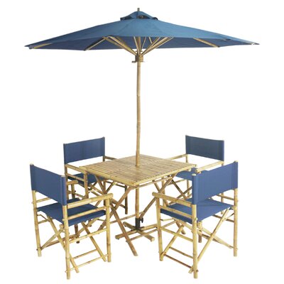 Sheila Patio 6 Piece Dining Set with Umbrella by Longshore Tides