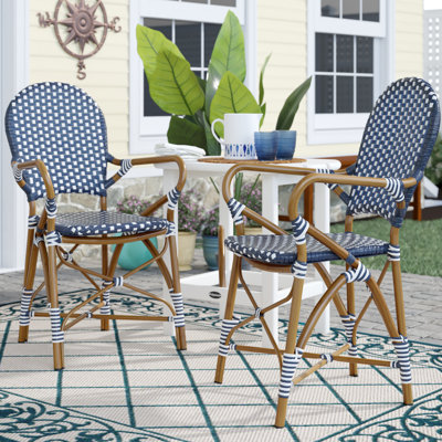 Androula Stacking Patio Dining Chair by Longshore Tides