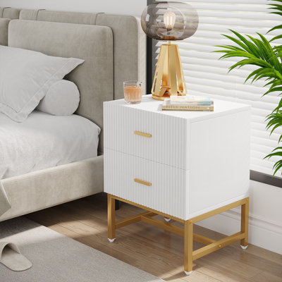 Modern Nightstand with 2 Drawers, Bedside Table by Everly Quinn