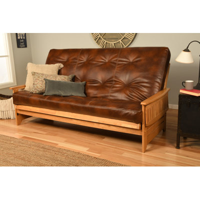 Stratford Faux leather Futon and Mattress by The Twillery Co.
