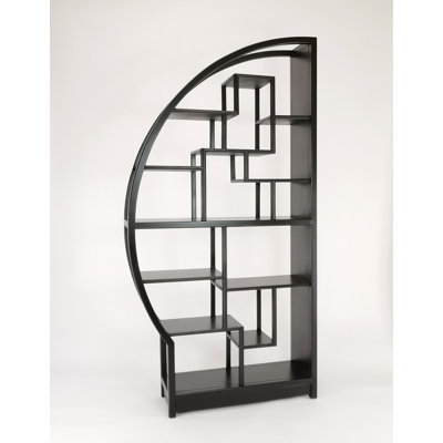 Russel 76" H x 40" W Solid Wood Geometric Bookcase by Darby Home Co