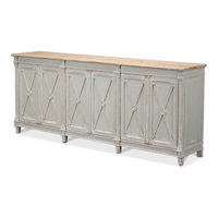 Monarda 96" Wide Pine Wood Sideboard by Gracie Oaks