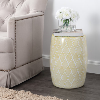 Ernst Diamonds Ceramic Drum Garden Stool
