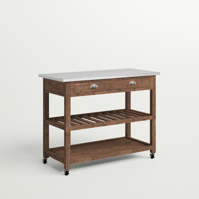 Corbi Kitchen Cart with Stainless Steel Top by Alcott Hill