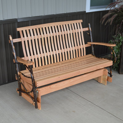 Valeria Hickory Porch Glider Bench by Loon Peak