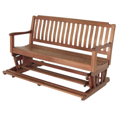 Teak Glider Bench by Madison Bay Trading Company