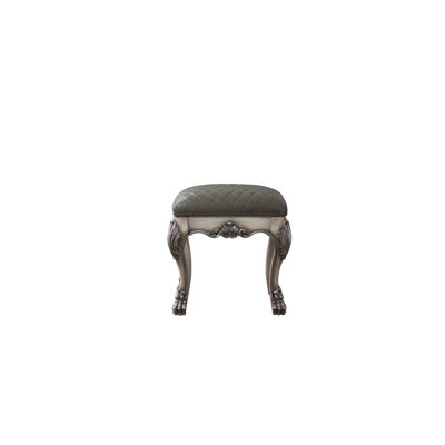 Dresden Upholstered Vanity Stool in Vintage Bone White by Astoria Grand