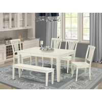 Landgraf 6 - Piece Extendable Solid Wood Rubberwood Dining Set by August Grove