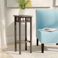 Marisha Accent Table, Side, End, Plant Stand, Square, Living Room, Bedroom, Metal by Ebern Designs