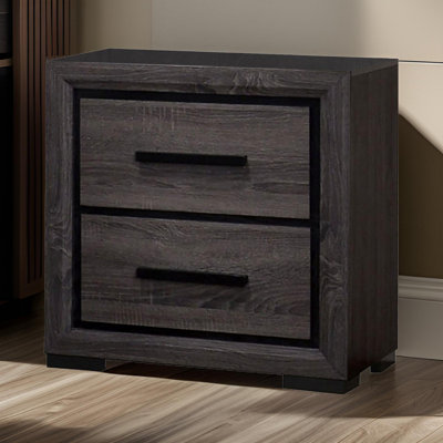 Yanette Wooden 2 Drawer Nightstand