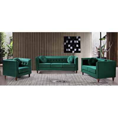 Evenson 3 Piece Standard Living Room Set by House of Hampton
