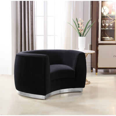 Breccan 50.5" W Velvet Barrel Chair by Willa Arlo Interiors