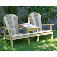 Celso Wood Adirondack Chair with Table by Rosalind Wheeler
