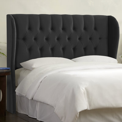 Amzie Velvet Upholstered Wingback Headboard by Lark Manor