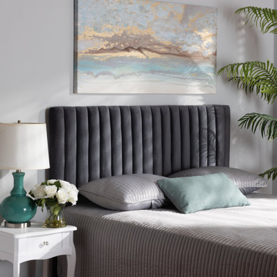 Coralee Velvet Upholstered Panel Headboard