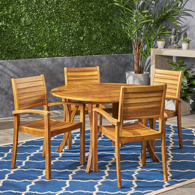 Amini Round 4 - Person 47.25" Long Dining Set by Gracie Oaks