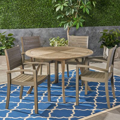 Amini Round 4 - Person 47.25" Long Dining Set by Gracie Oaks