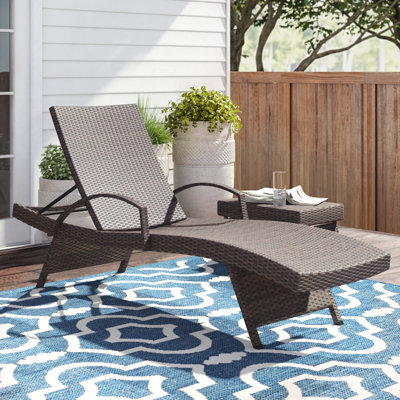 Billur Adjustable Wicker Reclining Chaise Lounge