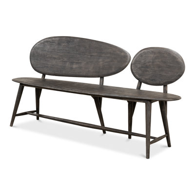 Melva Pebble Wood Bench by Corrigan Studio