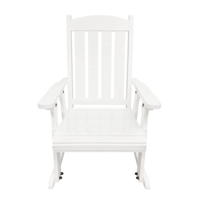 Ruvimbo Outdoor Patio All-Weather Solid Wood Rocking Chair