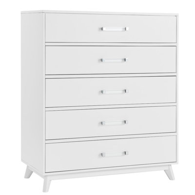 Holland 5 Drawer Chest, Acrylic Handles, Undermount Drawer Glides by Oxford Baby