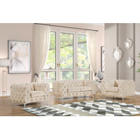 Mordecai 3 Piece Velvet Living Room Set by Willa Arlo Interiors